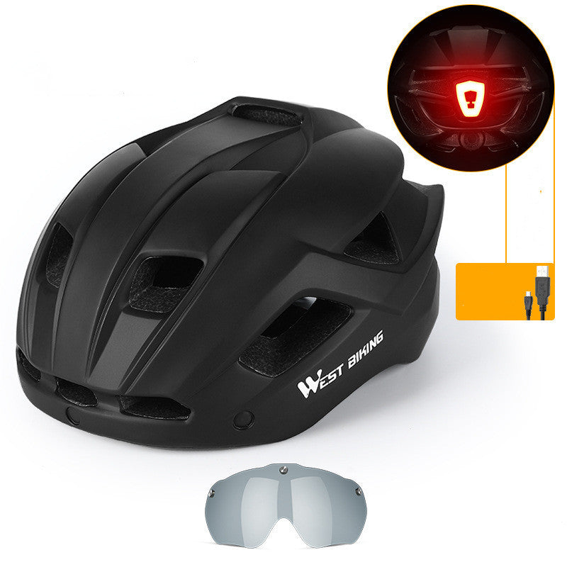 Integrated Cycling Helmet with Goggles – Mountain & Road Bike Safety Gear