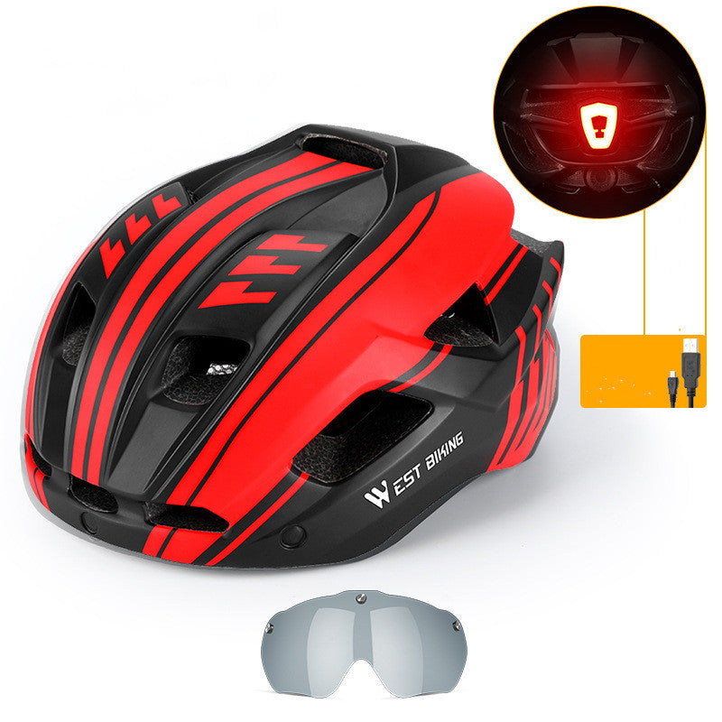 Integrated Cycling Helmet with Goggles – Mountain & Road Bike Safety Gear