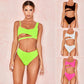 solid color ladies swimwear with chest pad without steel support 