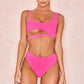 solid color ladies swimwear with chest pad without steel support 