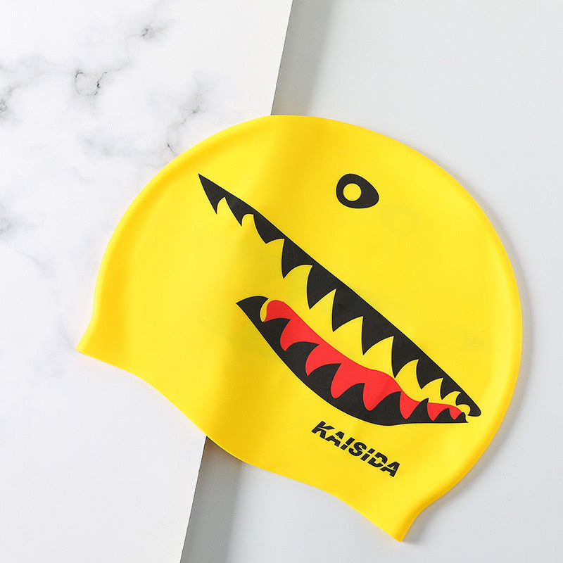 printed silicone swimming cap