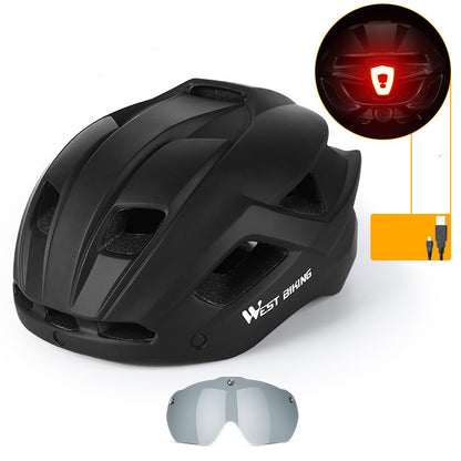 Integrated Cycling Helmet with Goggles – Mountain & Road Bike Safety Gear