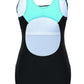 womens black one-piece swimsuit