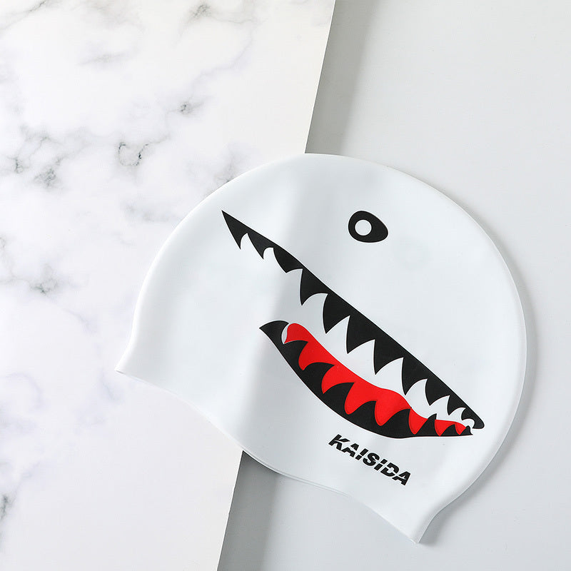 printed silicone swimming cap