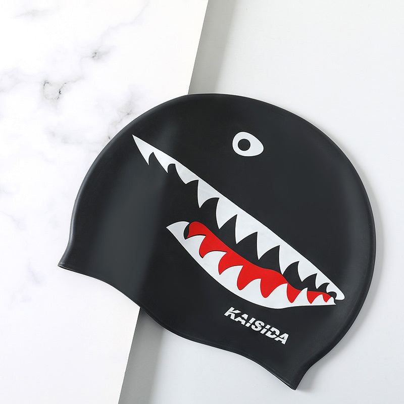 printed silicone swimming cap