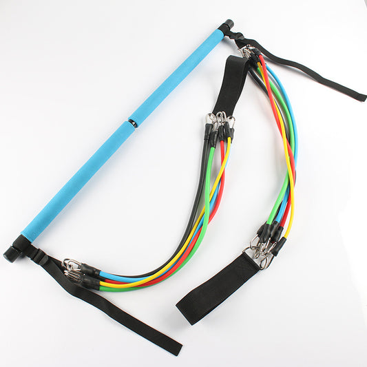 Portable Yoga Pilates Bar with Resistance Bands – Home Workout Trainer